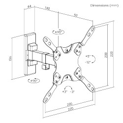 Buy Brateck TV Mount - LDA21-221 - 20x20 Turn 1-Arm in Cyprus, Nicosia, Limassol, Larnaka, Pafos