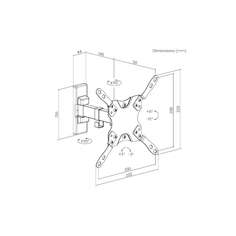 Buy Brateck TV Mount - LDA21-221 - 20x20 Turn 1-Arm in Cyprus, Nicosia, Limassol, Larnaka, Pafos