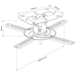 Buy AV:Link Fixed Ceiling projector mount 129.580UK - PJM80 - Fixed Ceiling proj... in Cyprus, Nicosia, Limassol, Larnaka, Pafos