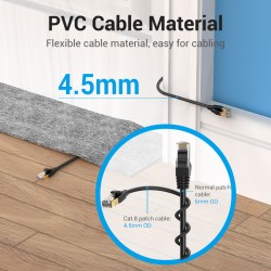 Buy Vention NETWORK Cable - IKIBG - CAT8 SFTP Slim 1.5m Black in Cyprus, Nicosia, Limassol, Larnaka, Pafos