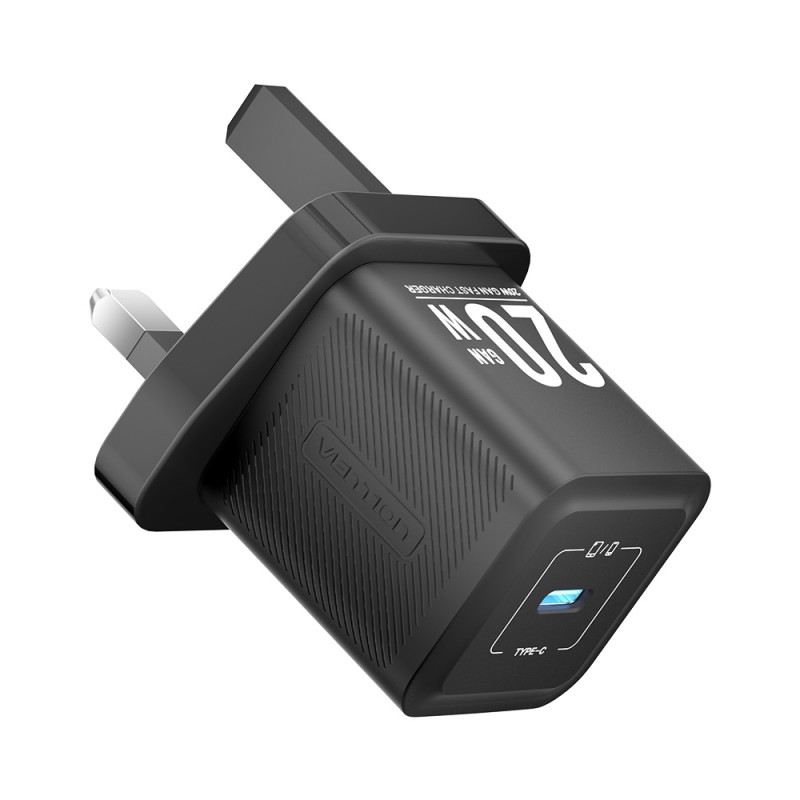 Buy Vention Charger Wall GaN 20W 1xUSBC UK-Plug Mini Black - FEPB0-UK - GaN 20W ... in Cyprus, Nicosia, Limassol, Larnaka, Pafos