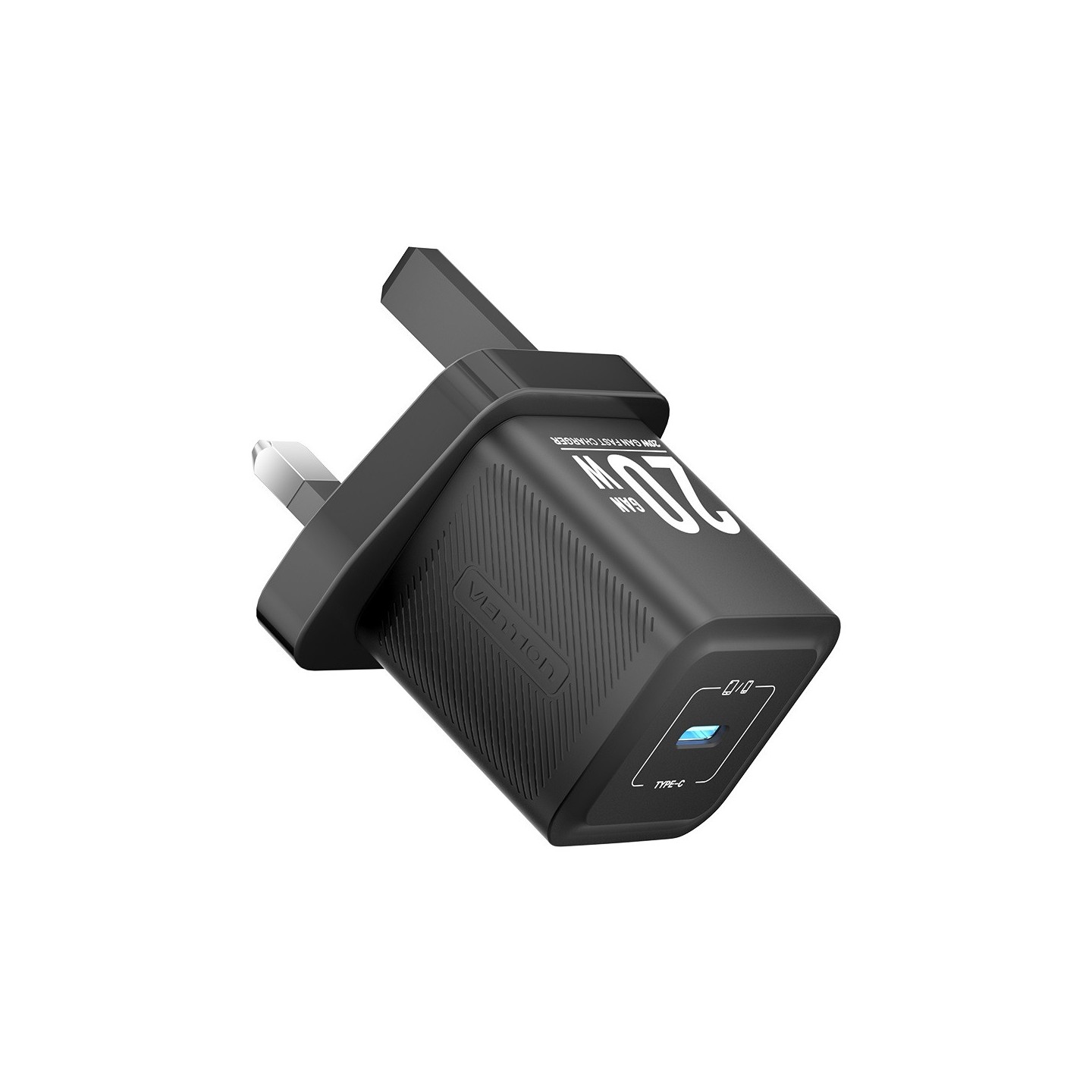 Vention Charger Wall GaN 20W 1xUSBC UK-Plug Mini Black - FEPB0-UK - GaN 20W 1xUSBC UK-Plug Mini Black