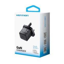 Buy Vention Charger Wall GaN 20W 1xUSBC UK-Plug Mini Black - FEPB0-UK - GaN 20W ... in Cyprus, Nicosia, Limassol, Larnaka, Pafos