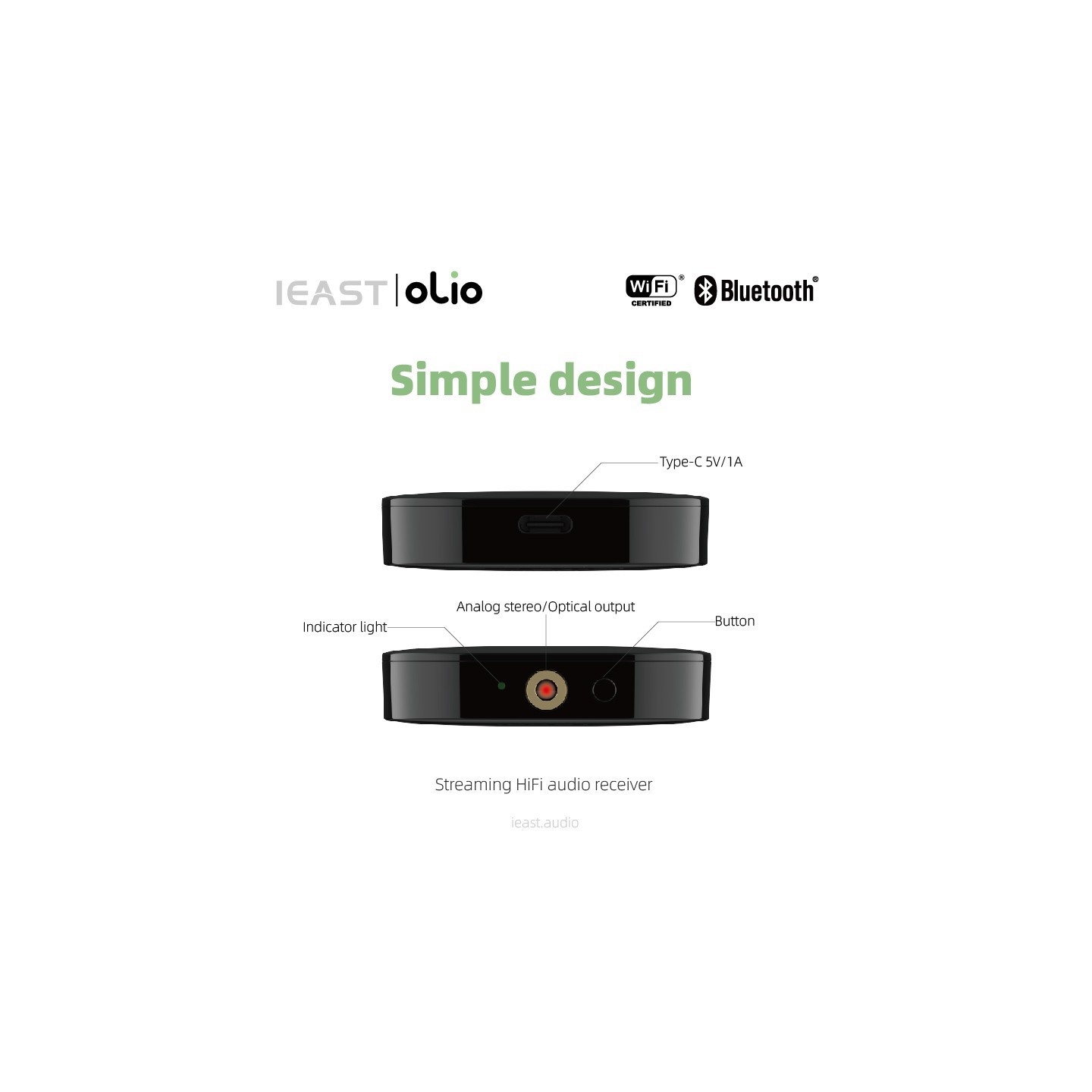 iEast Olio - WIFI & Bluetooth Multiroom Audio Streamer Airplay2 — Buy in Cyprus with Fast Delivery