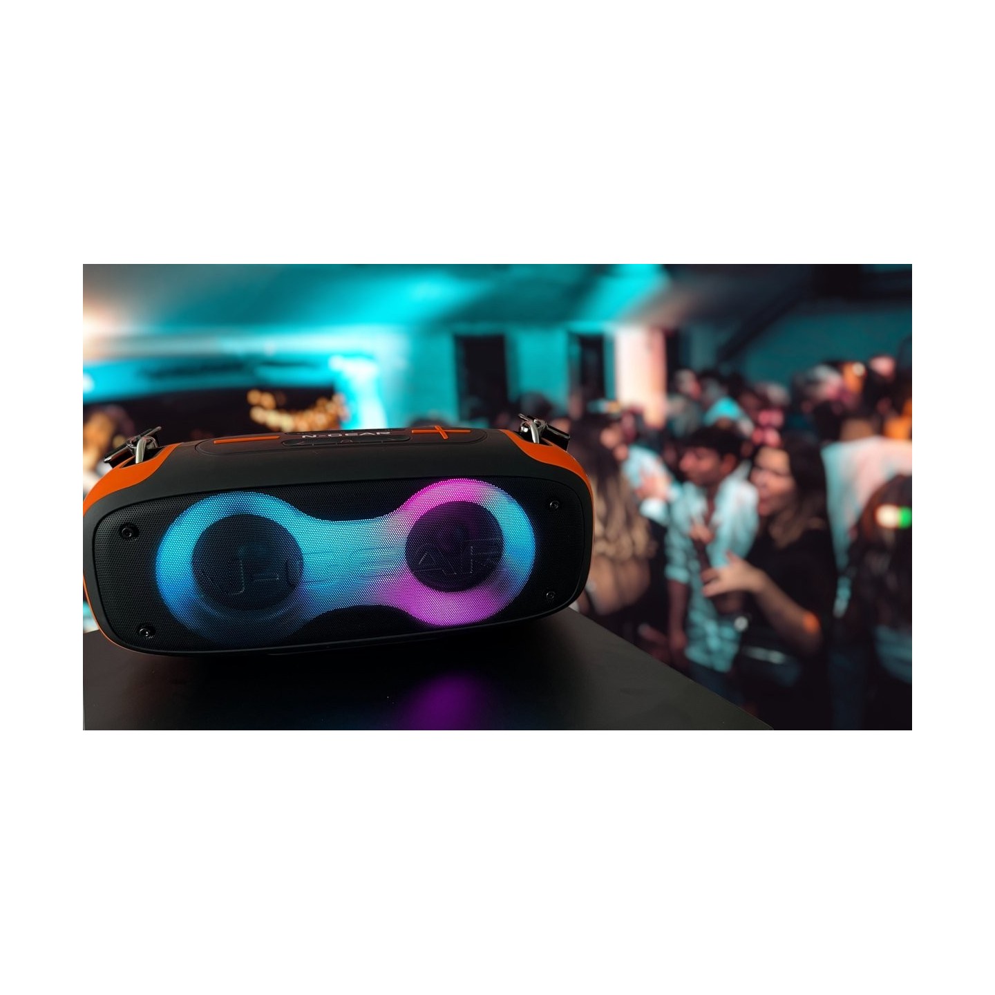 N-Gear LETS GO PARTY BLAZOOKA Portable Speaker - 830 - with 1x Wireless Mic RGB Lights BT & USB