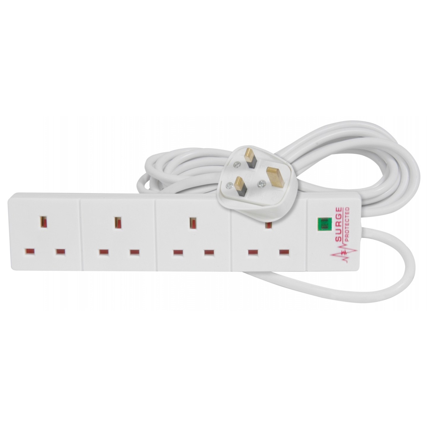 Mercury 4Gang with Surge Protector - 430.009UK - 2.0m in Polybag — Buy in Cyprus with Fast Delivery
