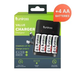 Buy Uniross USB Charger - UCU010A - for AA AAA + 4xAA Batteries in Cyprus, Nicosia, Limassol, Larnaka, Pafos