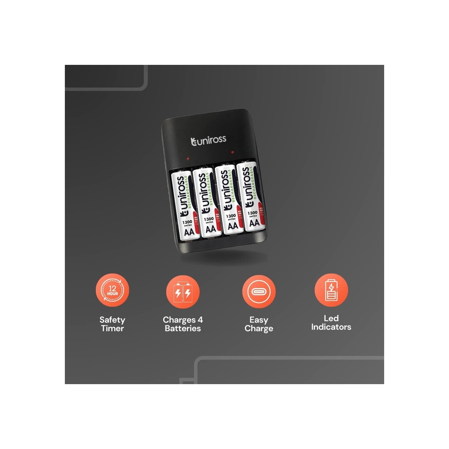 Uniross USB Charger - UCU010A - for AA AAA + 4xAA Batteries — Buy in Cyprus with Fast Delivery