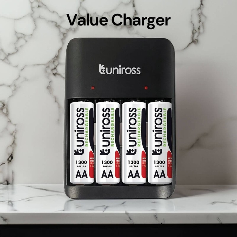 Buy Uniross USB Charger - UCU010A - for AA AAA + 4xAA Batteries in Cyprus, Nicosia, Limassol, Larnaka, Pafos