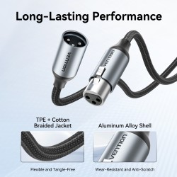 Buy Vention AUDIO XLR M-F Cable Braided-Metal 3.0m - BKHHI - XLR M-F Cable Braid... in Cyprus, Nicosia, Limassol, Larnaka, Pafos