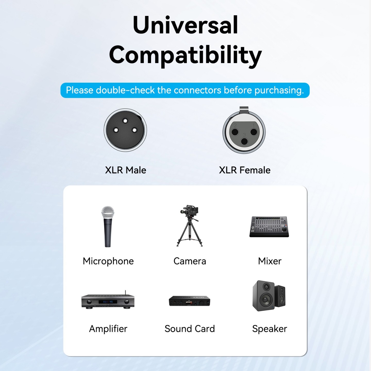 Vention AUDIO XLR M-F Cable Braided-Metal 3.0m - BKHHI - XLR M-F Cable Braided-Metal 3.0m — Buy in Cyprus with Fast Delivery
