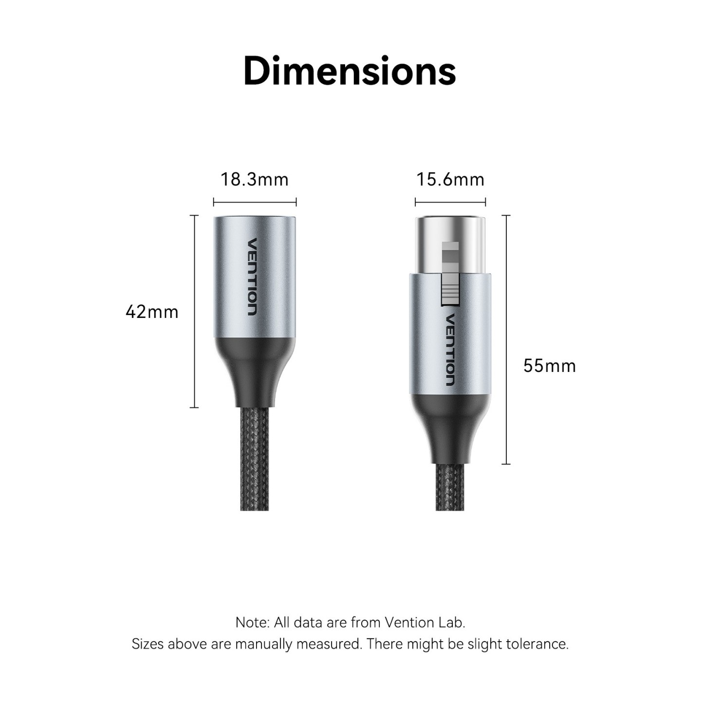 Vention AUDIO XLR M-F Cable Braided-Metal 3.0m - BKHHI - XLR M-F Cable Braided-Metal 3.0m — Buy in Cyprus with Fast Delivery