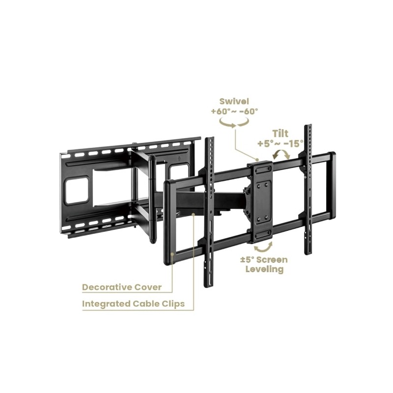 Buy Brateck TV Mount - LPA77-483 - 80x40 Turn 2-Arm 72cm 80kg in Cyprus, Nicosia, Limassol, Larnaka, Pafos