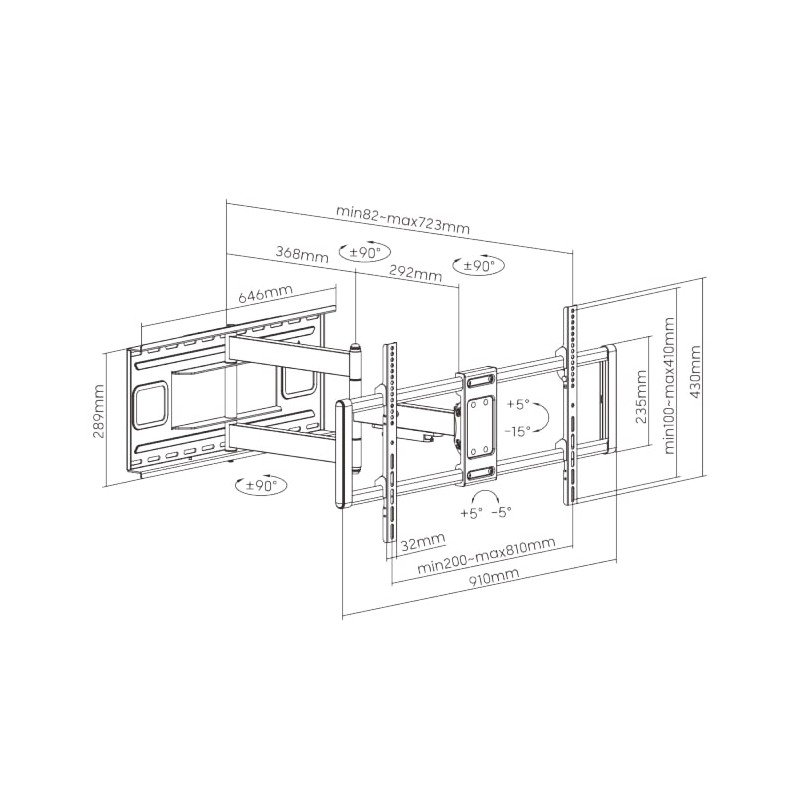 Buy Brateck TV Mount - LPA77-483 - 80x40 Turn 2-Arm 72cm 80kg in Cyprus, Nicosia, Limassol, Larnaka, Pafos