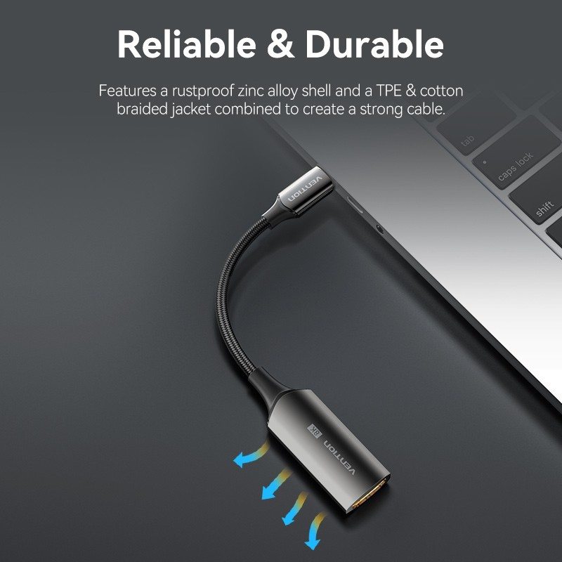 Buy Vention Converter USB-C to HDMI Adaptor - CRDBC - 0.25m 8K60Hz Metal in Cyprus, Nicosia, Limassol, Larnaka, Pafos
