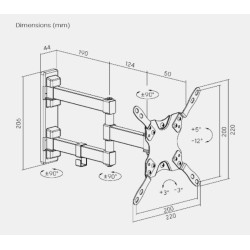 Buy Brateck TV Mount - LDA21-223 - 20x20 Turn 2-Arm in Cyprus, Nicosia, Limassol, Larnaka, Pafos