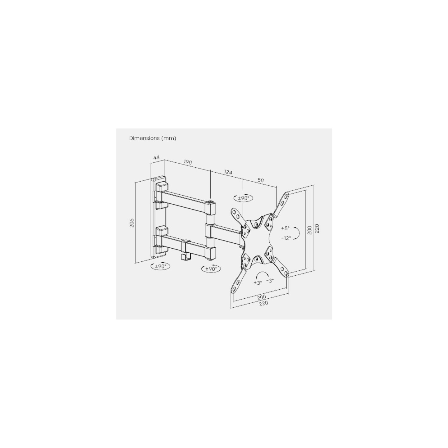 Brateck TV Mount - LDA21-223 - 20x20 Turn 2-Arm — Buy in Cyprus with Fast Delivery