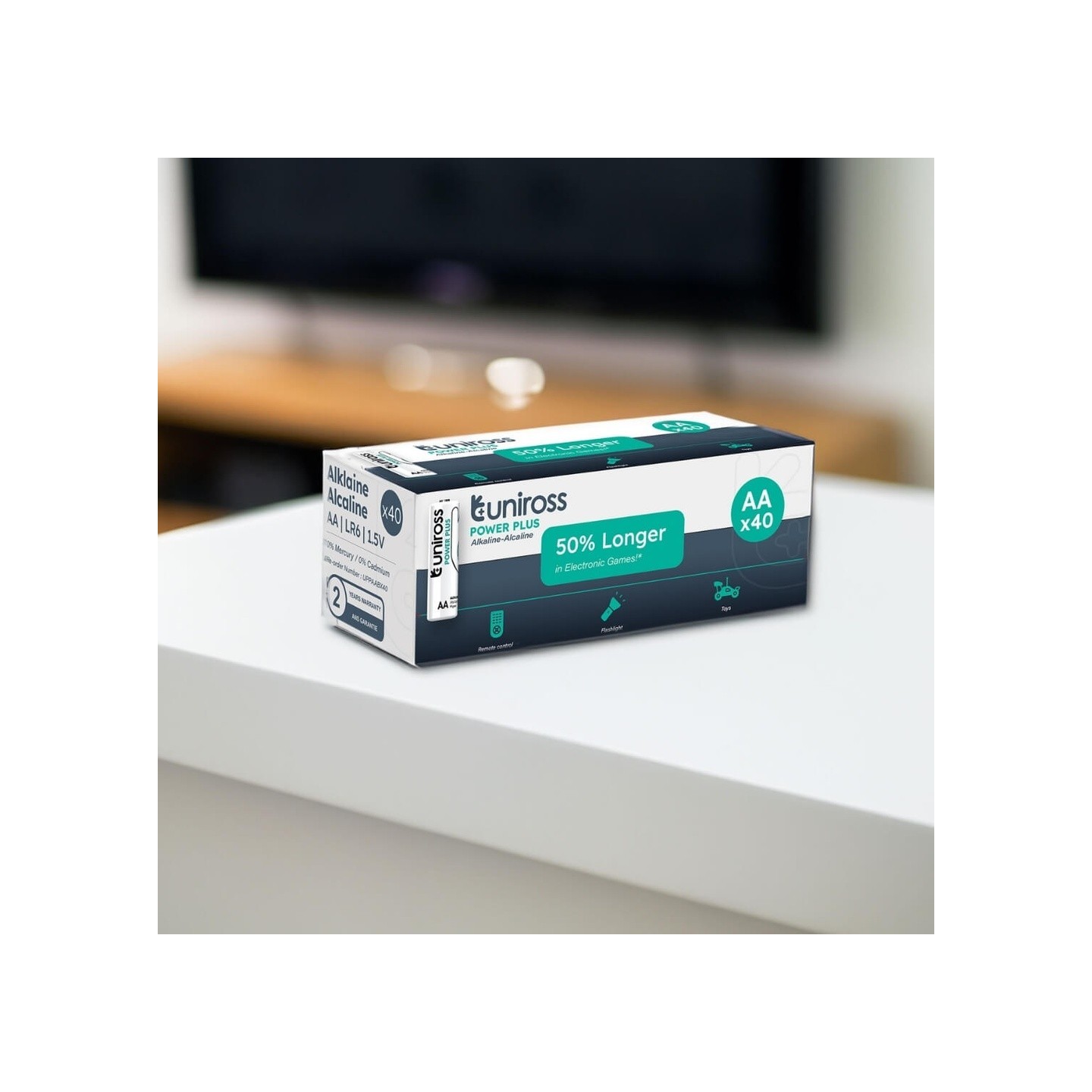 Uniross Alkaline AA Power Plus Box of 40 Pcs - New — Buy in Cyprus with Fast Delivery