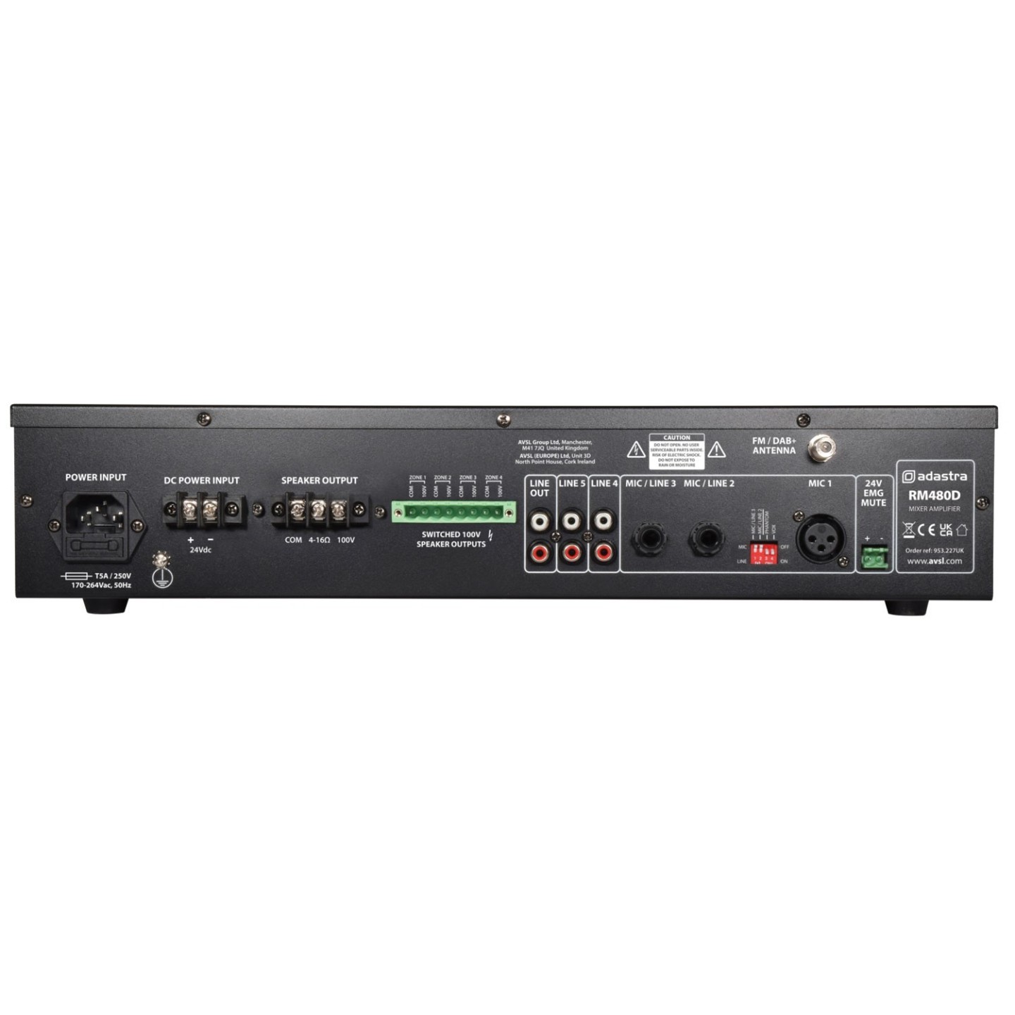 Adastra PA 100V Amplifier - RM480D - 480W FM DAB USB BT 4Z 953.227UK — Buy in Cyprus with Fast Delivery