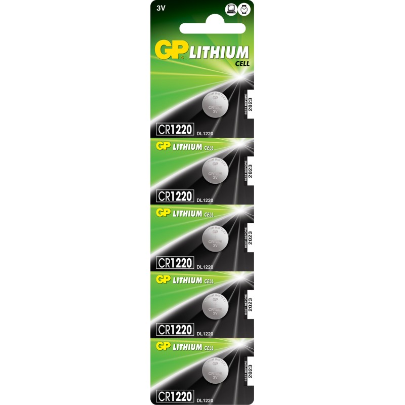 Buy GP Lithium Button Cell - 656.252UK - CR1220 3V 36mAh 5-pack in Cyprus, Nicosia, Limassol, Larnaka, Pafos