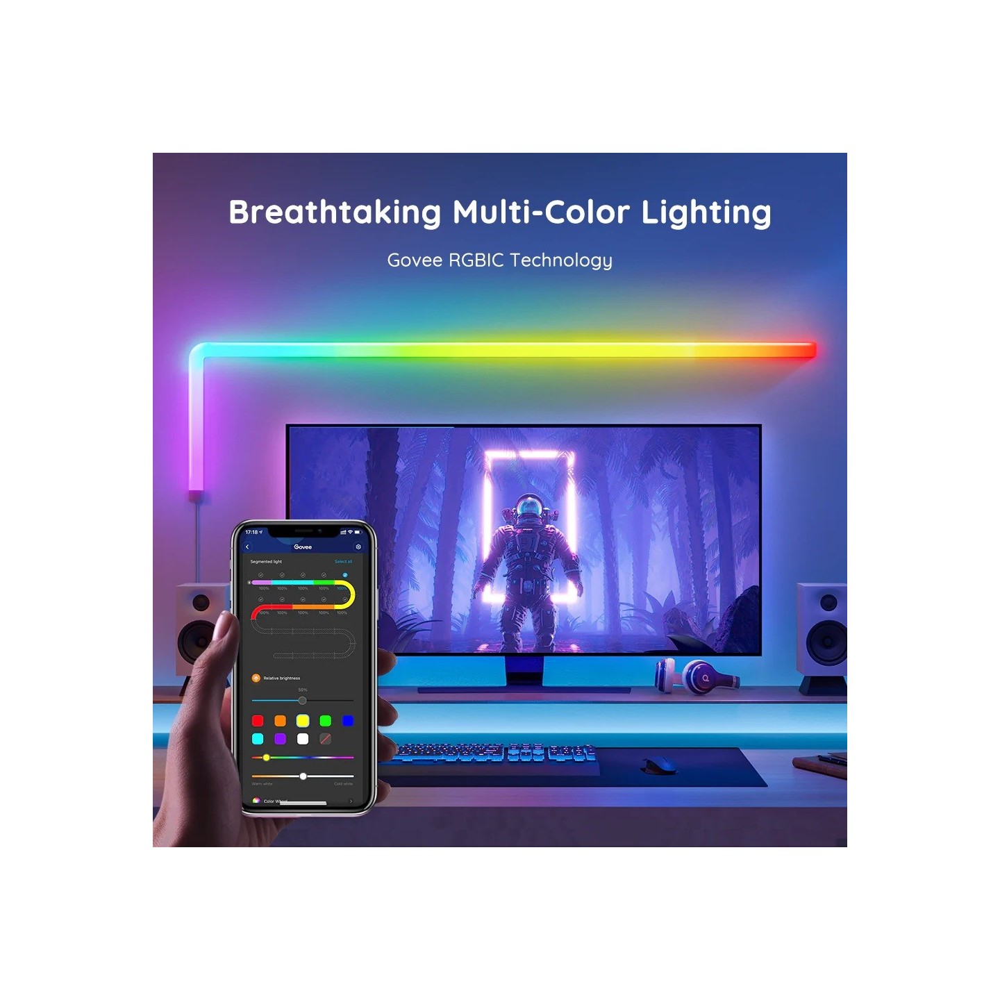 Govee Glide RGBIC Wall Light - B6062201 - 6tubes+1curve — Buy in Cyprus with Fast Delivery