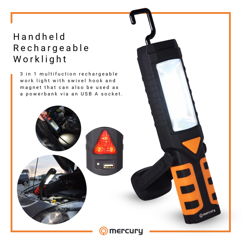 Buy Mercury Handheld Worklight - 410.318UK - 3in1 Handheld Rechargeable Workligh... in Cyprus, Nicosia, Limassol, Larnaka, Pafos