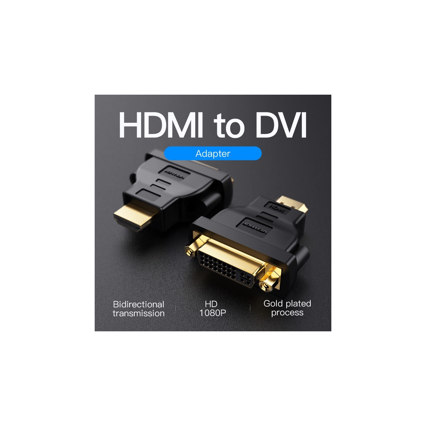 Vention HDMI Adaptor Male to DVI Female - ECCB0 - 24+5 Bi-Direction — Buy in Cyprus with Fast Delivery