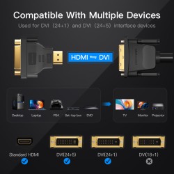Buy Vention HDMI Adaptor Male to DVI Female - ECCB0 - 24+5 Bi-Direction in Cyprus, Nicosia, Limassol, Larnaka, Pafos