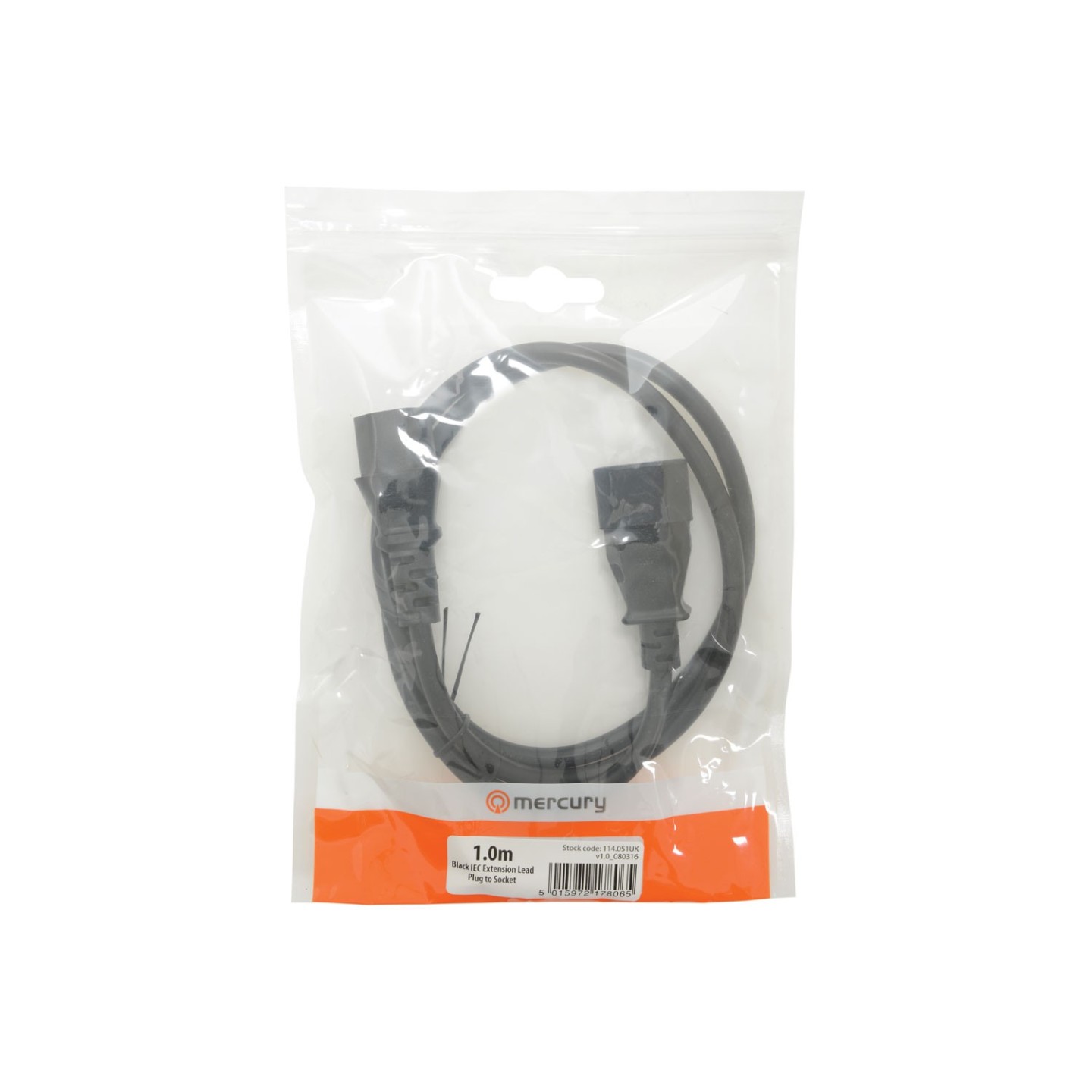 Mercury IEC Extension Lead - 114.051UK - 1.0m Bag — Buy in Cyprus with Fast Delivery