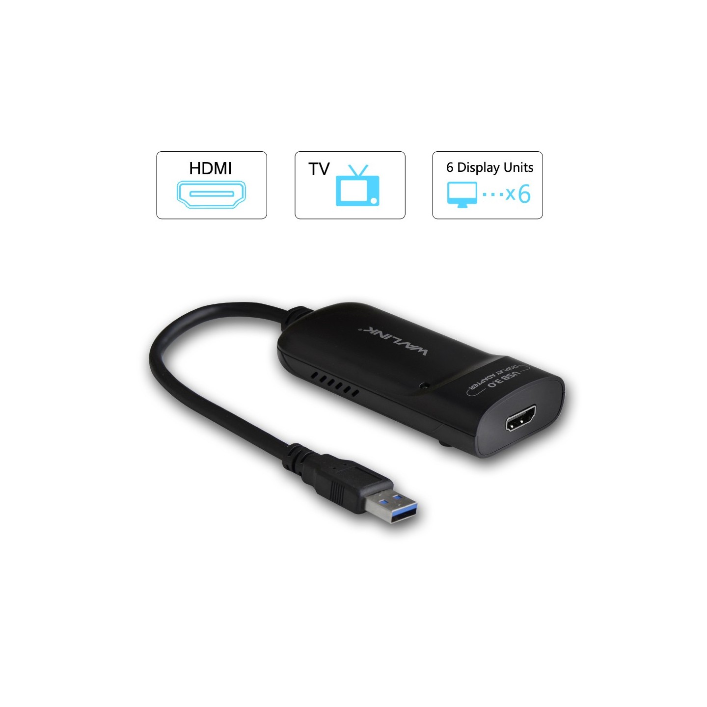 WavLink USB3.0 to HDMI 2K Adapter (Up to 6 Monitors) - UG3501H - USB3.0 to HDMI 2K Adapter (Up to 6 Monitors)