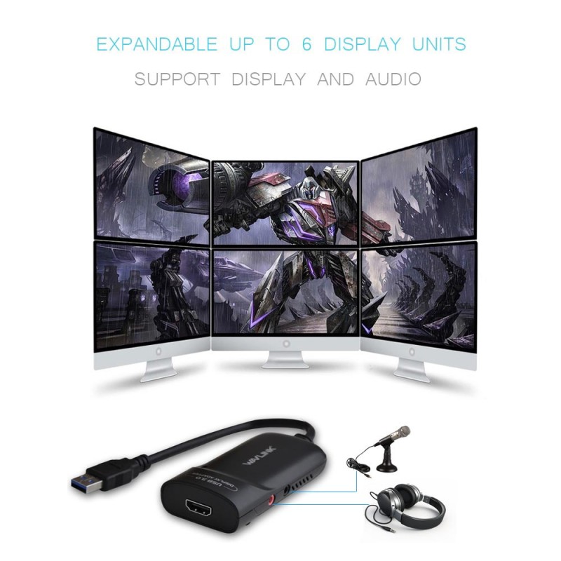 Buy WavLink USB3.0 to HDMI 2K Adapter (Up to 6 Monitors) - UG3501H - USB3.0 to H... in Cyprus, Nicosia, Limassol, Larnaka, Pafos