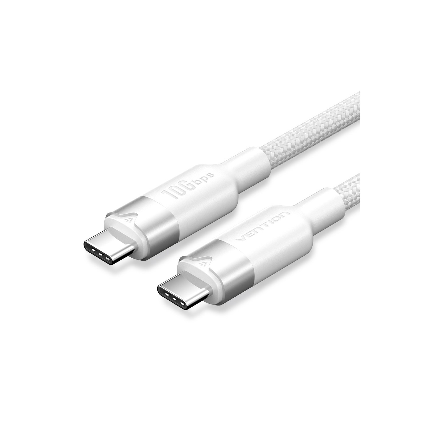 Vention TRGWF USB-C 3.2 Gen2 M-M 1.0m Braided Aluminum White (Retail) — Buy in Cyprus with Fast Delivery