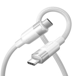 Vention TRGWF USB-C 3.2 Gen2 M-M 1.0m Braided Aluminum White (Retail) — Buy in Cyprus with Fast Delivery