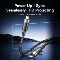 Vention TRGWF USB-C 3.2 Gen2 M-M 1.0m Braided Aluminum White (Retail) — Buy in Cyprus with Fast Delivery