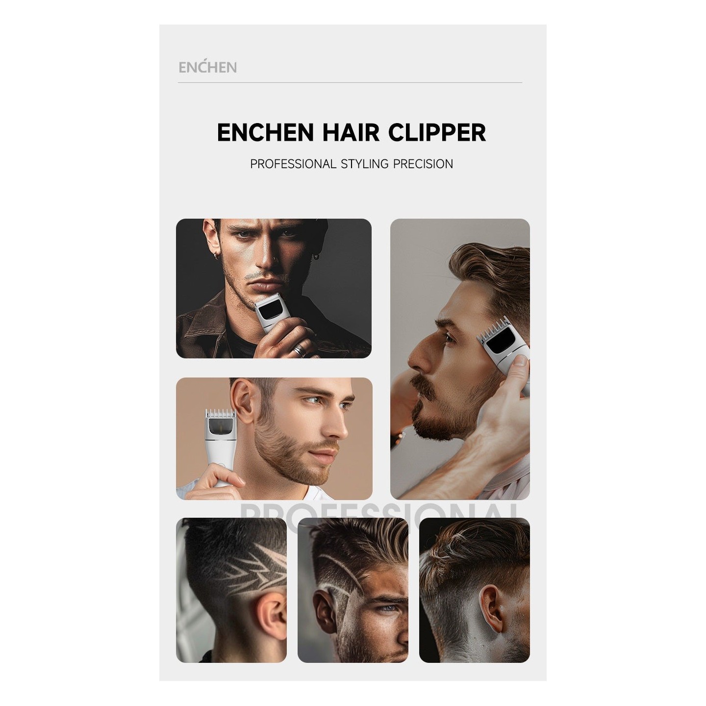 Enchen Hair Clipper - BOOST 2 - USB-C 1200mAh White — Buy in Cyprus with Fast Delivery