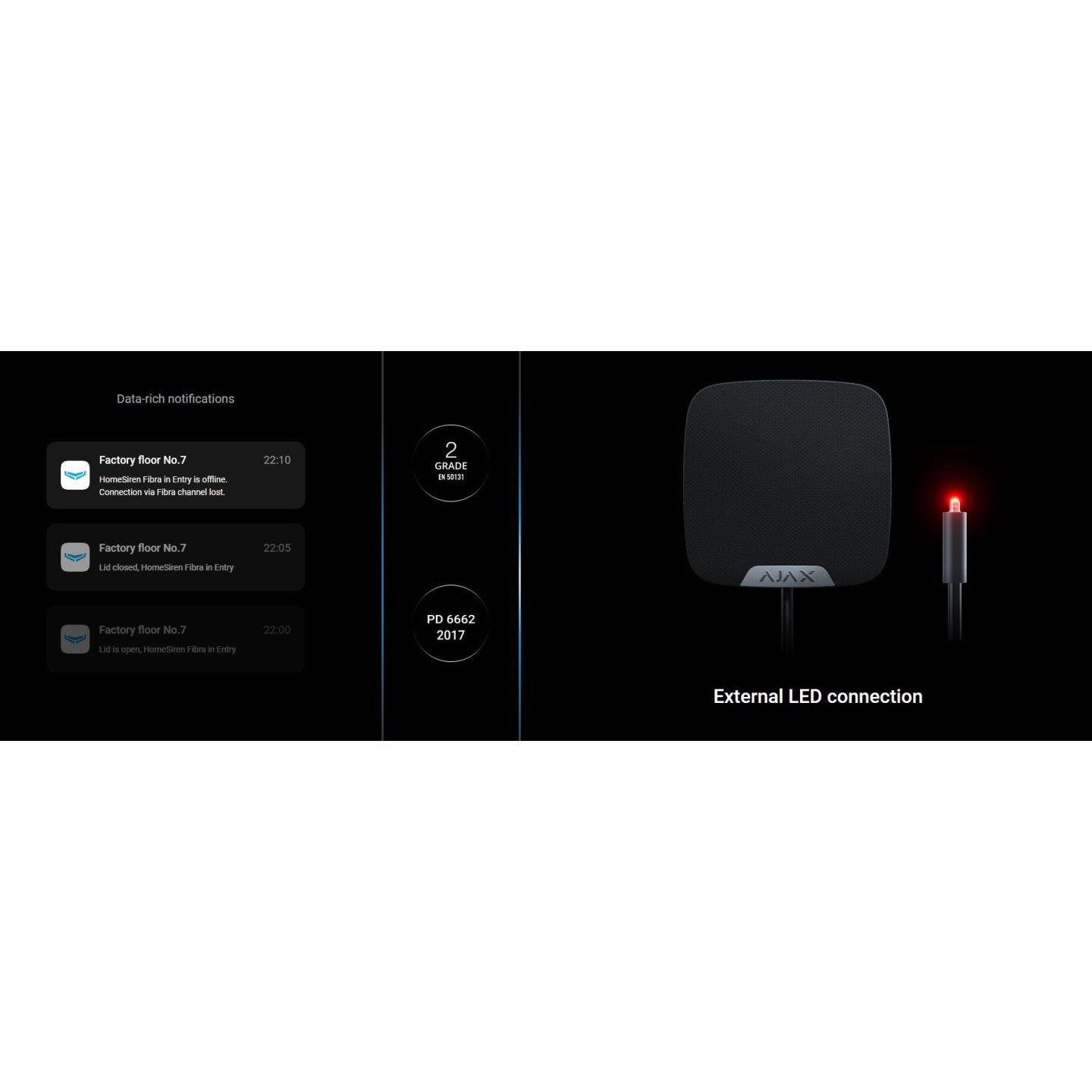 AJAX FIBRA HomeSiren - White, Requires License — Buy in Cyprus with Fast Delivery