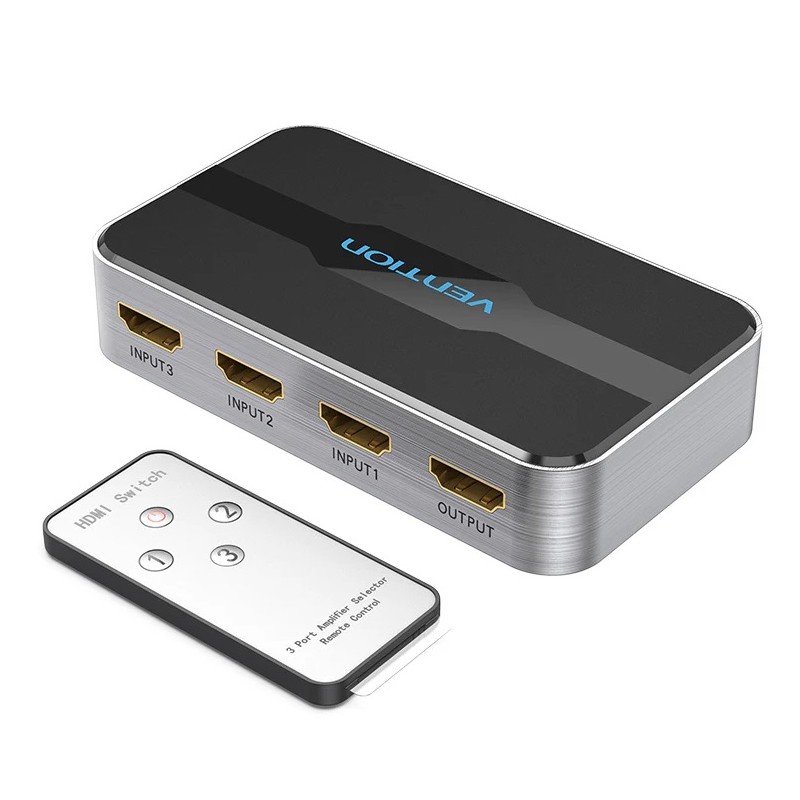 Buy Vention HDMI Switch - AFOH0 - 3-Port 4K 2.0 w Remote Control in Cyprus, Nicosia, Limassol, Larnaka, Pafos