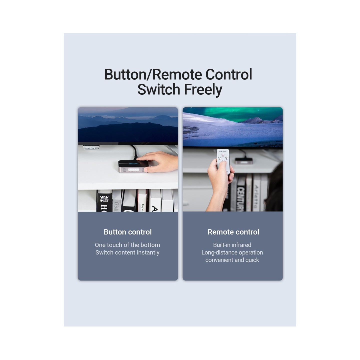 Vention HDMI Switch - AFOH0 - 3-Port 4K 2.0 w Remote Control — Buy in Cyprus with Fast Delivery