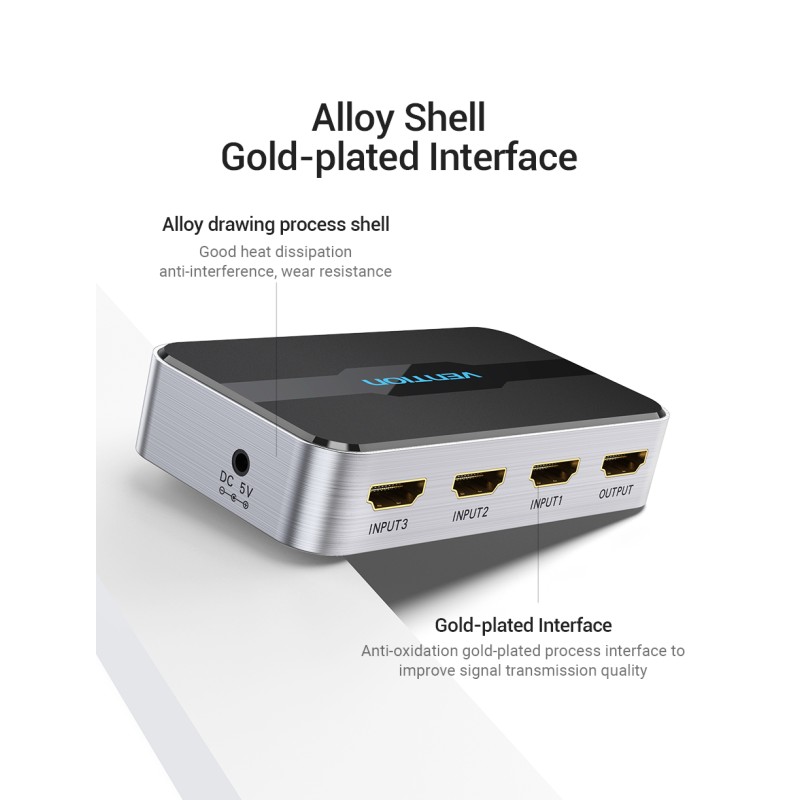 Buy Vention HDMI Switch - AFOH0 - 3-Port 4K 2.0 w Remote Control in Cyprus, Nicosia, Limassol, Larnaka, Pafos