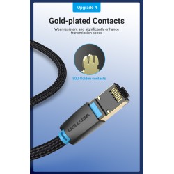 Buy Vention Network Cable - IKGBF - CAT8 SFTP Braided 1.0m Black in Cyprus, Nicosia, Limassol, Larnaka, Pafos