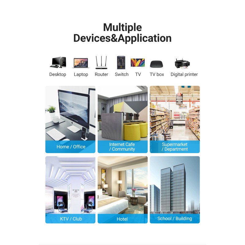 Buy Vention Network Cable - IKGBF - CAT8 SFTP Braided 1.0m Black in Cyprus, Nicosia, Limassol, Larnaka, Pafos