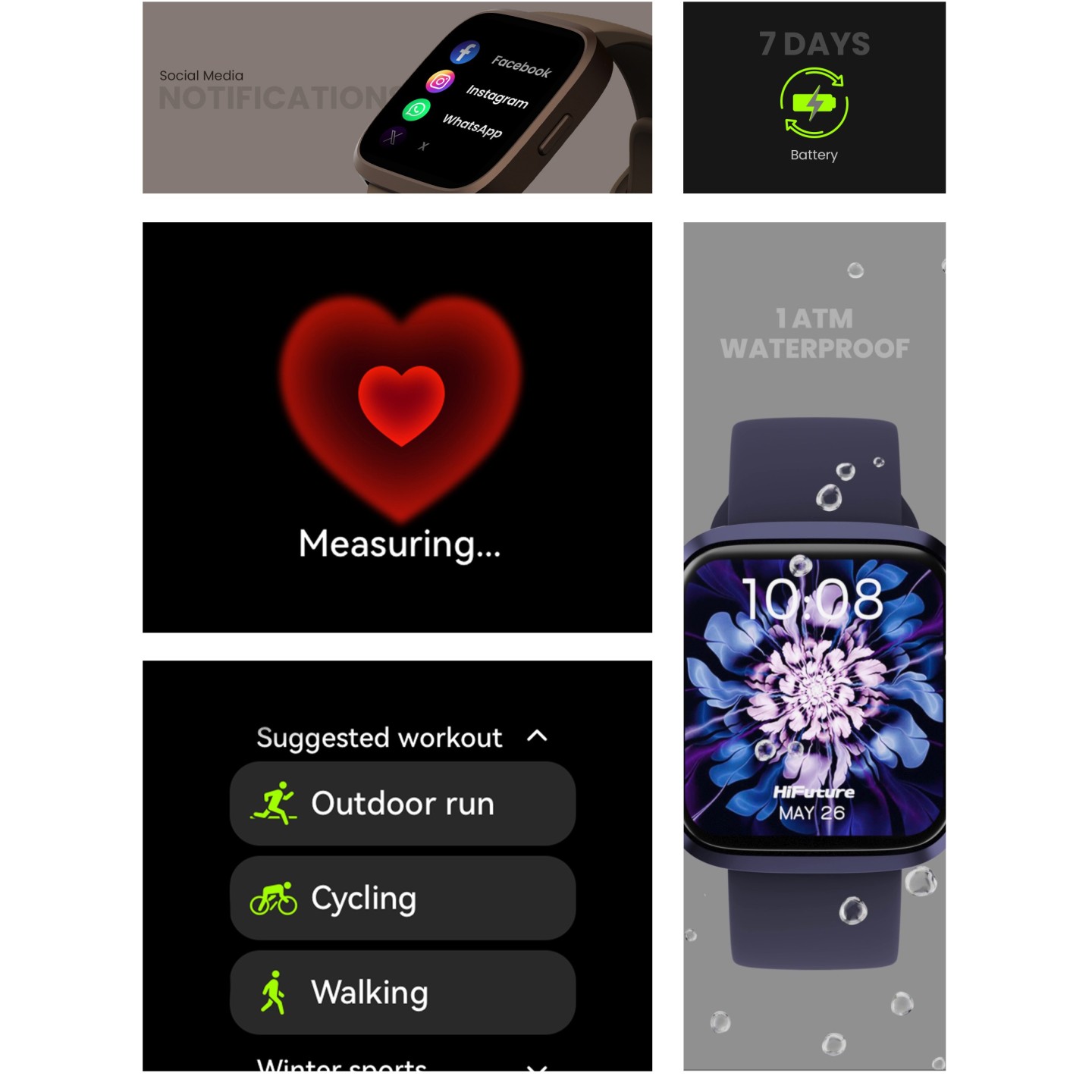 HiFuture Fashion SmartWatch - EDGE - Black — Buy in Cyprus with Fast Delivery