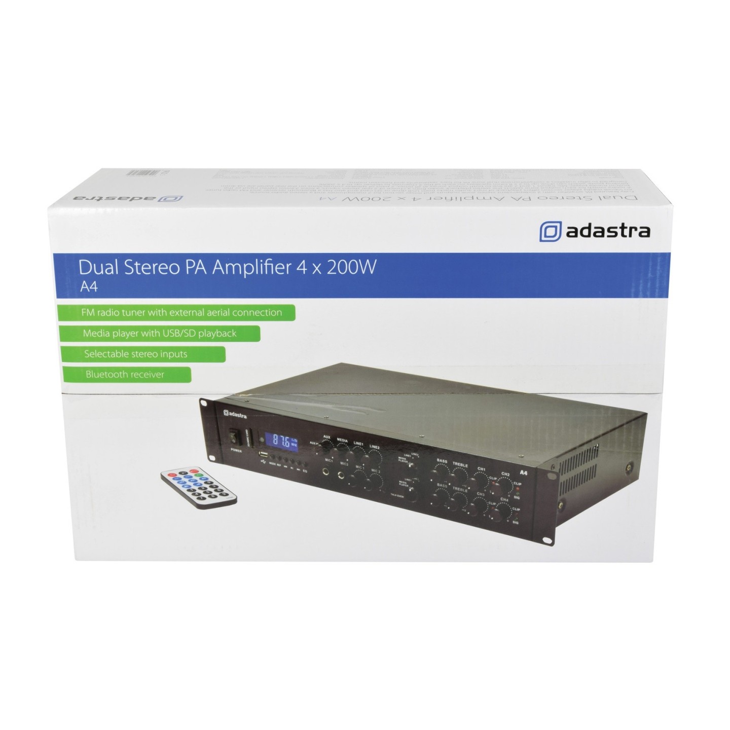Adastra A4 2 x Independent Stereo Zones Amplifier - 953.404UK - 4x200W USB BT FM — Buy in Cyprus with Fast Delivery