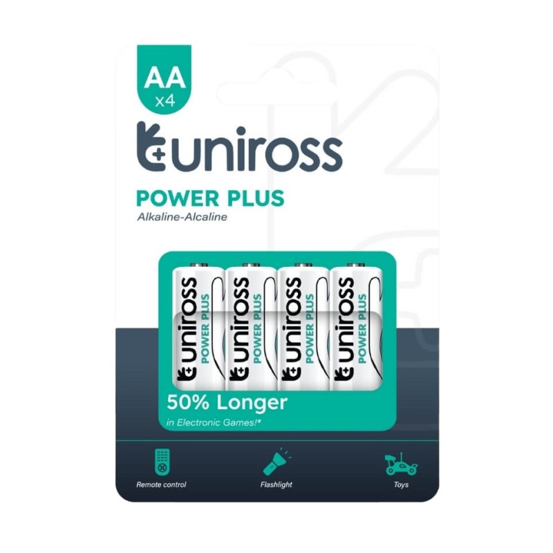 Buy Uniross Power Plus AA Alkaline Batteries - 4 Pcs - New in Cyprus, Nicosia, Limassol, Larnaka, Pafos