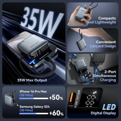 Buy Vention Powerbank 10000mAh 35W Mini Size Built-in USBC Black - FHEH0 - 10000... in Cyprus, Nicosia, Limassol, Larnaka, Pafos