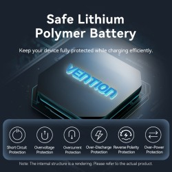 Buy Vention Powerbank 10000mAh 35W Mini Size Built-in USBC Black - FHEH0 - 10000... in Cyprus, Nicosia, Limassol, Larnaka, Pafos