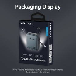 Buy Vention Powerbank 10000mAh 35W Mini Size Built-in USBC Black - FHEH0 - 10000... in Cyprus, Nicosia, Limassol, Larnaka, Pafos
