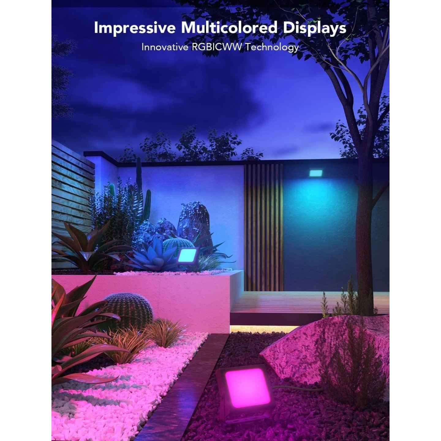 Govee Outdoor LED RGBICWW Smart Flood Lights - H7060 - Outdoor LED RGBICWW Smart Flood Lights (4pack)