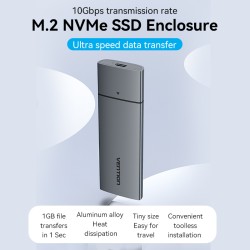 Buy Vention M.2 NVMe SSD Enclosure - KPGH0 - USB 3.1 Gen2 10Gbps Metal in Cyprus, Nicosia, Limassol, Larnaka, Pafos