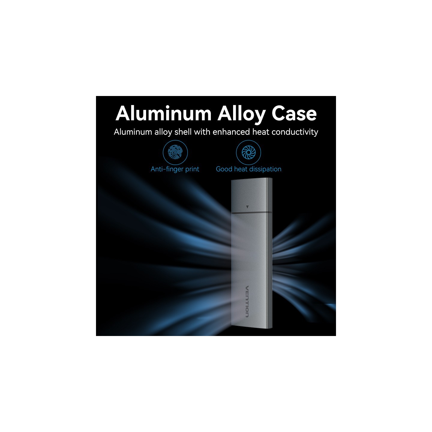 Vention M.2 NVMe SSD Enclosure - KPGH0 - USB 3.1 Gen2 10Gbps Metal — Buy in Cyprus with Fast Delivery